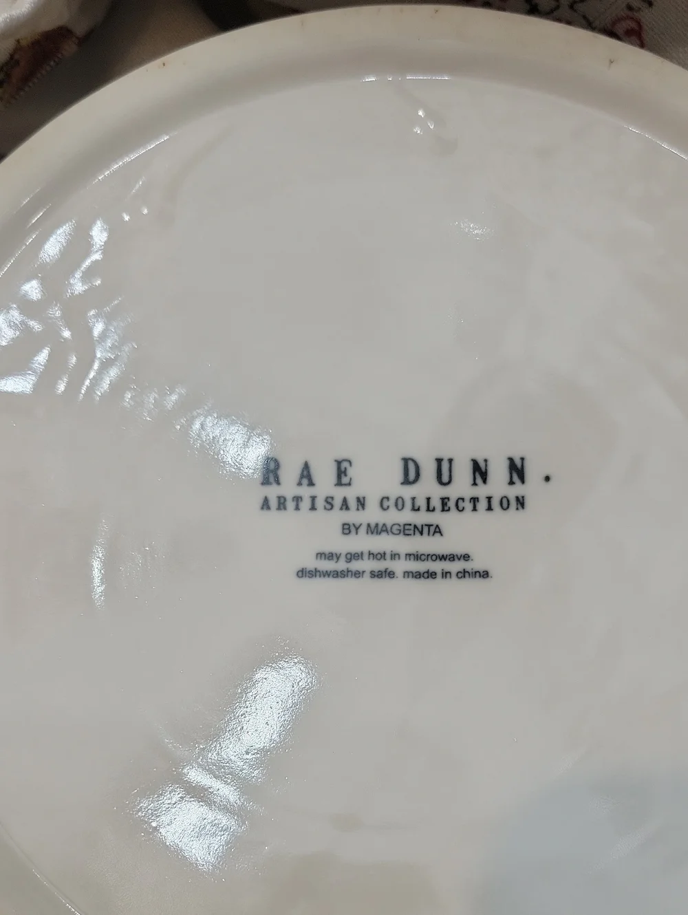 Rae Dunn White Bark Dog Bowl